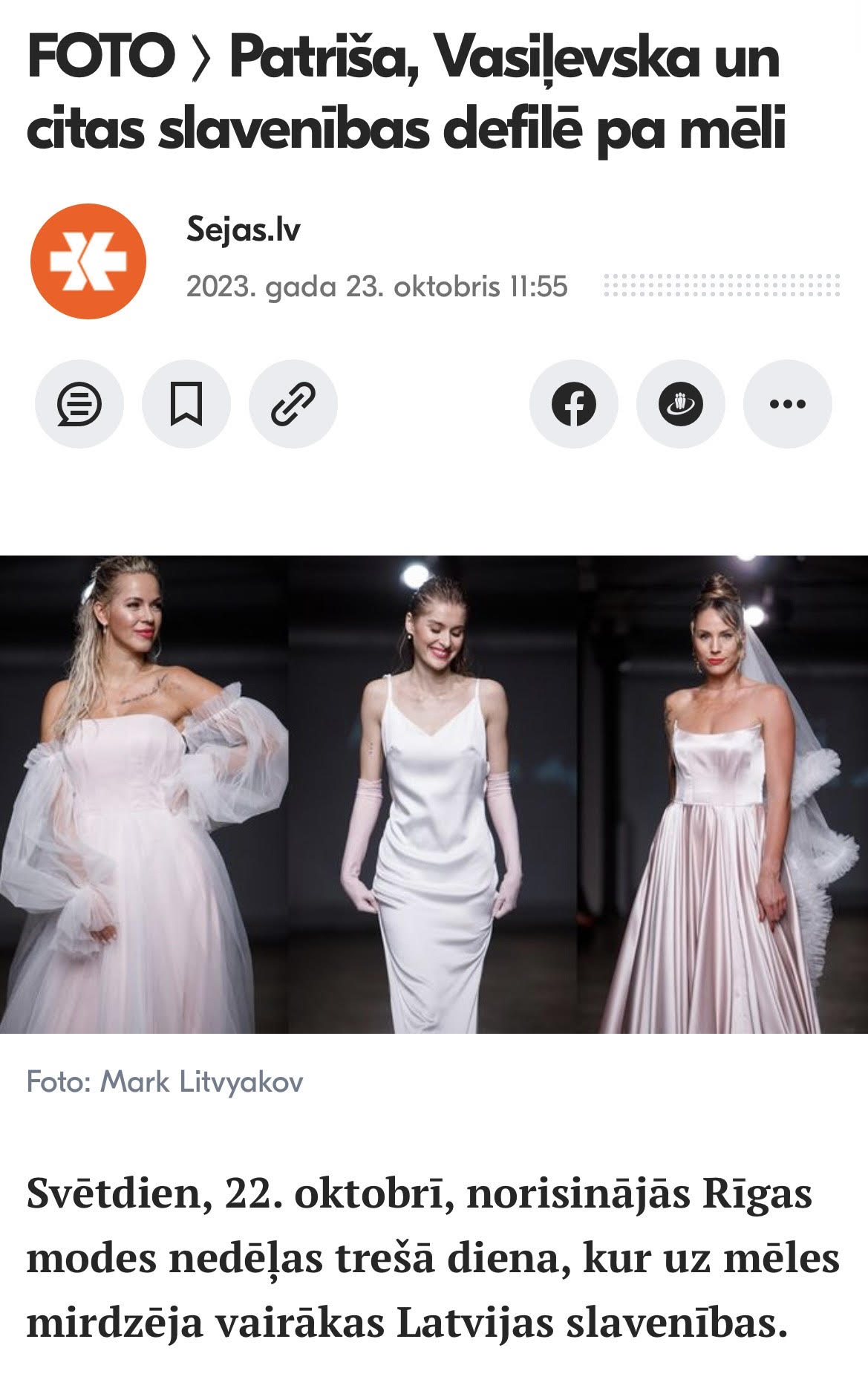 Well known Latvian ladies shine at the Amlelii fashion show / RFW 2024