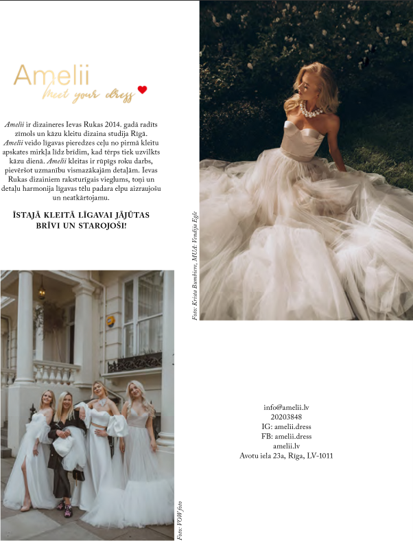 Amelii in wedding media LĪGAVAM wedding magazina No. 14